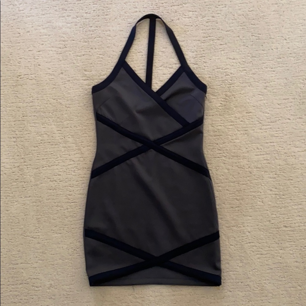 TOBI wrap mini dress grey and navy size small